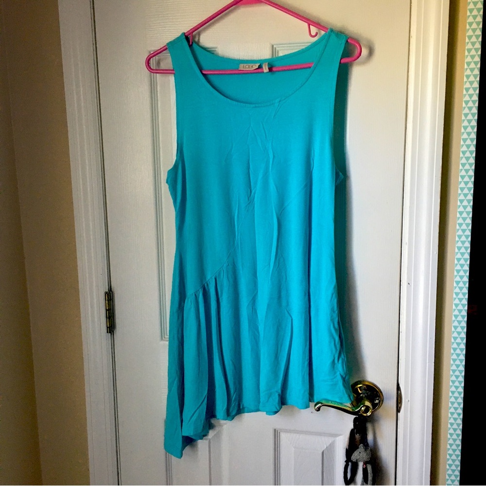 Blue tank sundress LOGO by Lori Goldstein